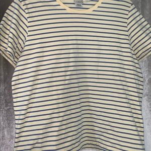 LL Bean Women’s yellow and blue striped short-sleeve tee size Large